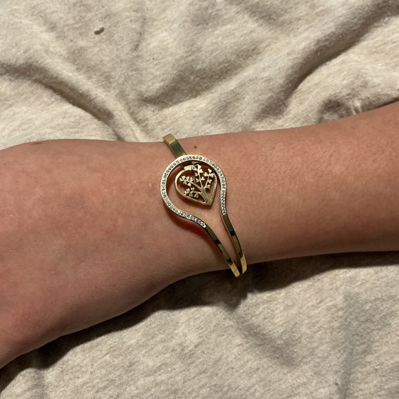 🌳.	“Tree of Life 18k Gold Plated Stainless Steel CZ Bangle” ' - Picture 6 of 16